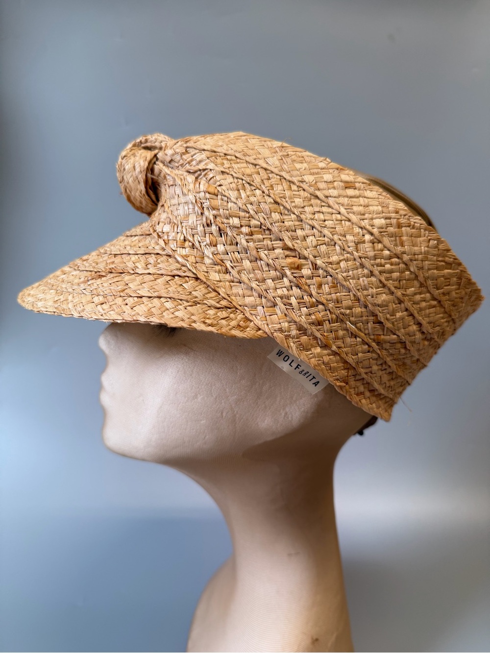 Wolf & Rita Straw woven raffia visor Small
